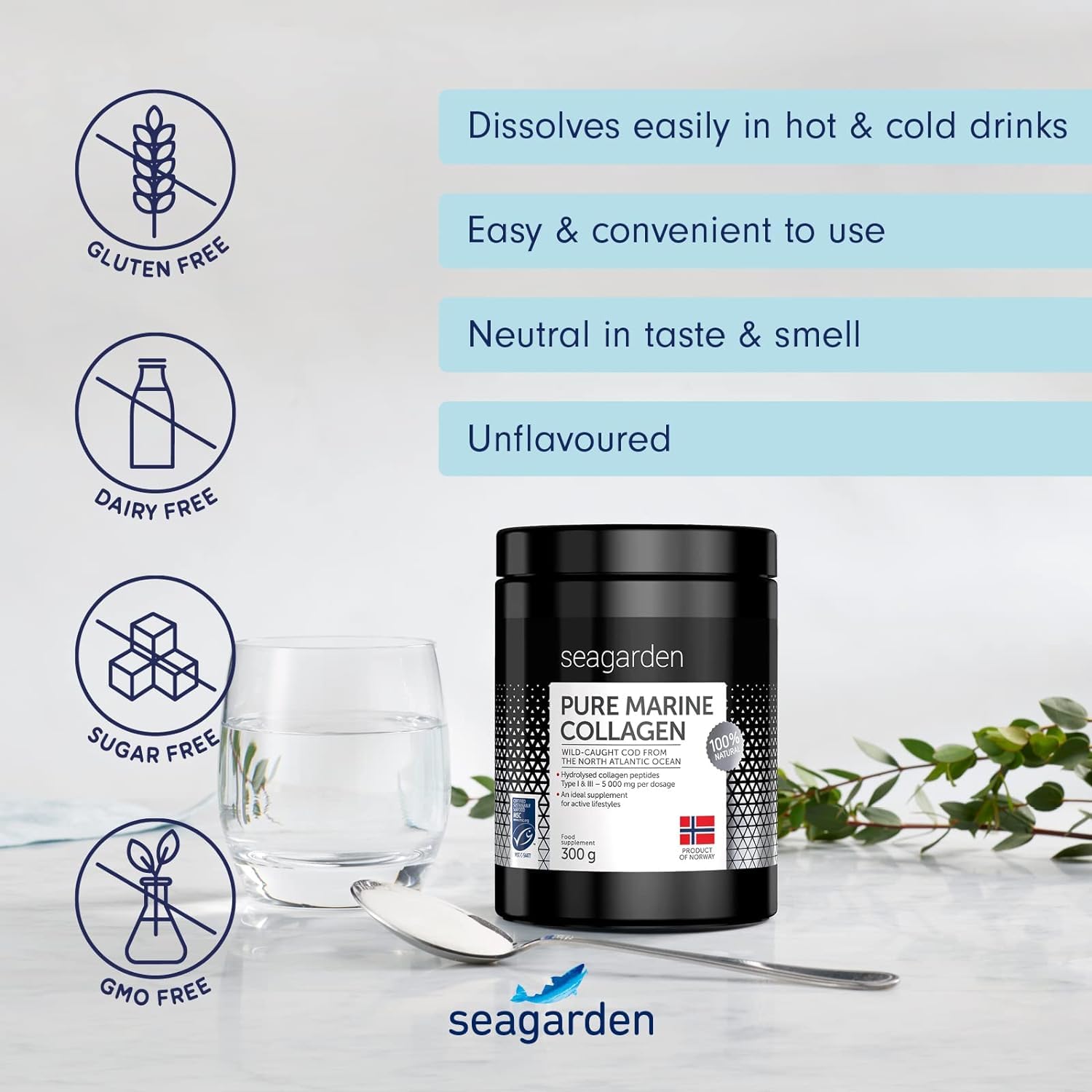 Seagarden Pure Marine Collagen Powder (Type I & III) | Wild-Caught Arctic Cod SEAGARDENAu supplements