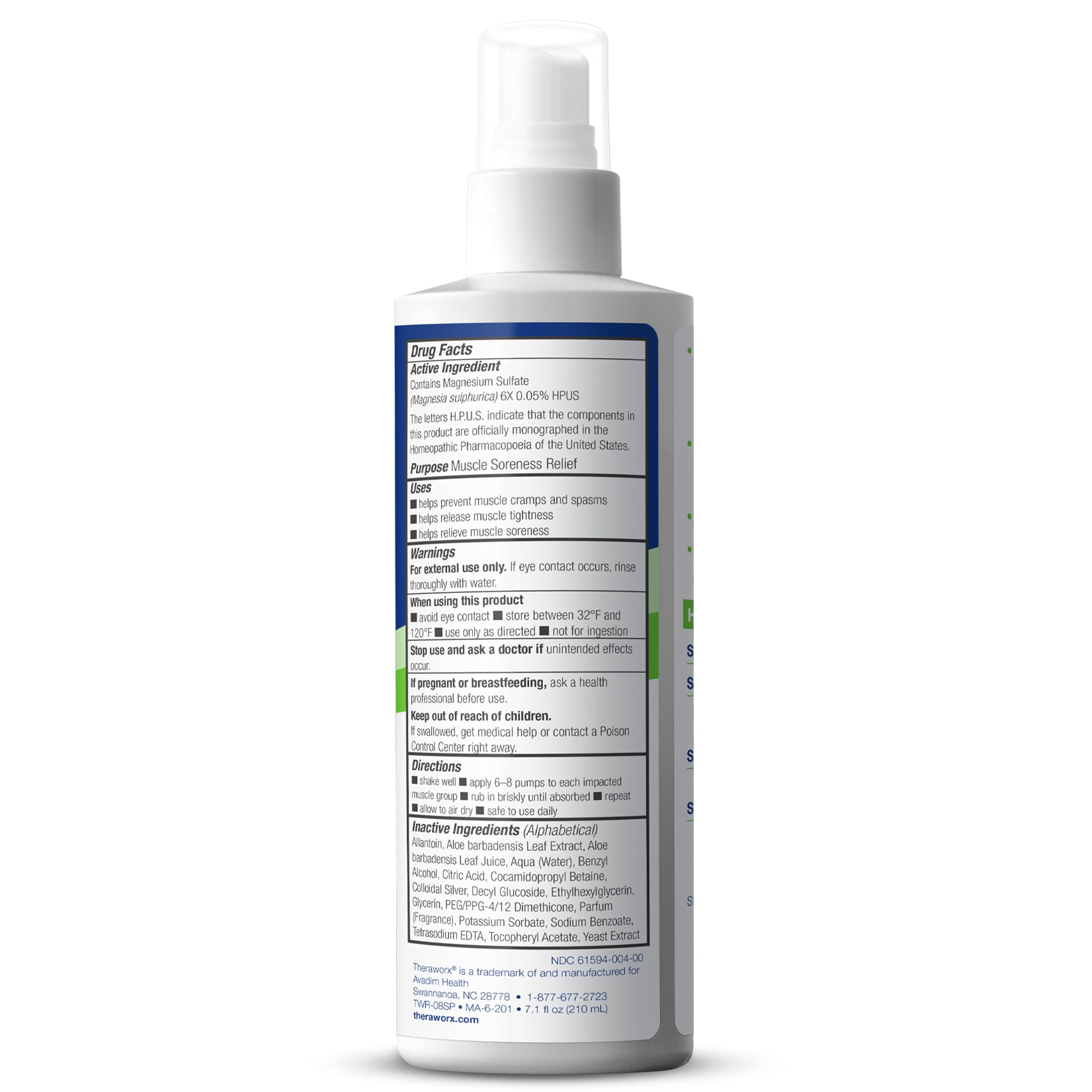 Theraworx Relief for Muscle Cramps Spray Fast-Acting Muscle Spasm, Leg Soreness with Magnesium Sulfate - 7.1 oz - 1 Count TheraworxAu supplements