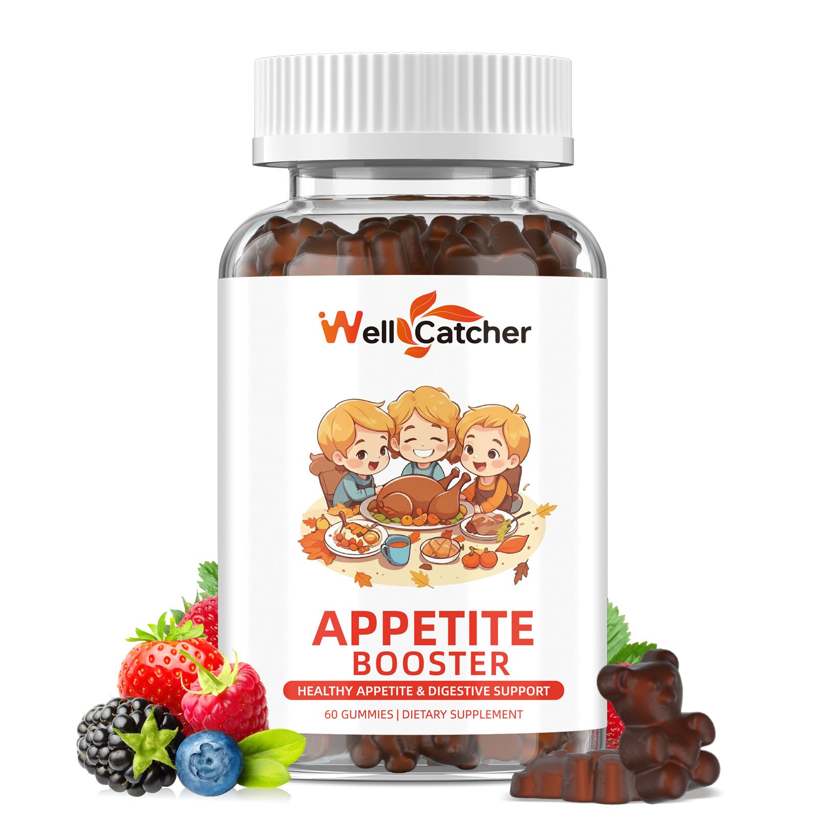 Appetite Booster Gummies for Kids Adults: Appetite Support Supplement with Bromelain Hawthorn Zinc Vitamin B12 for Healthy Digestive & Nutritional Balance, Sugar Free Mixed Fruit Flavor Vegan 30 Days WellcatcherAu supplements