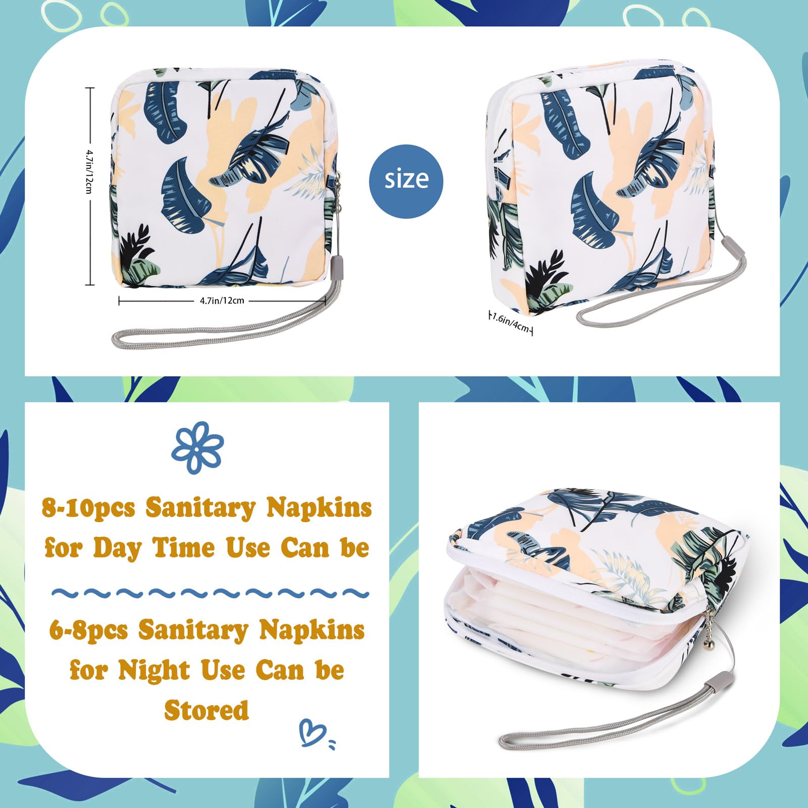 4Pcs Sanitary Napkin Storage Bag, Small Menstrual Period Bag Period Pouch Waterproof AbeilloAu supplements