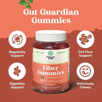 Sugar Free Fiber Gummies for Adults - High Fiber Supplement Gummies Vitamins for Adults Natures CraftUS supplements
