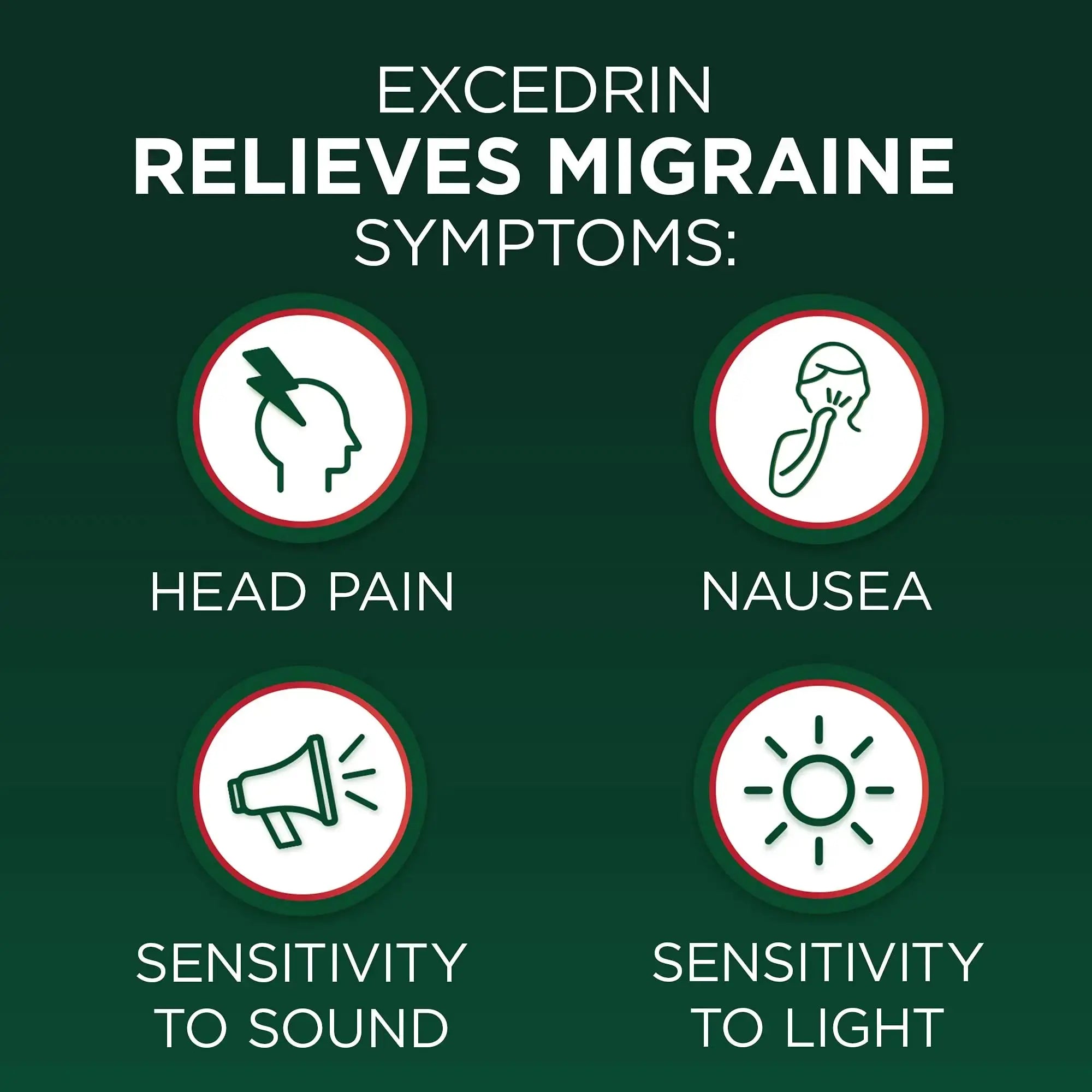 Excedrin Migraine Relief Caplets for Migraine Symptoms, Acetaminophen 250mg, Aspirin 250mg, Caffeine 65mg, Pain Reliever, 24 Count ExcedrinAu supplements