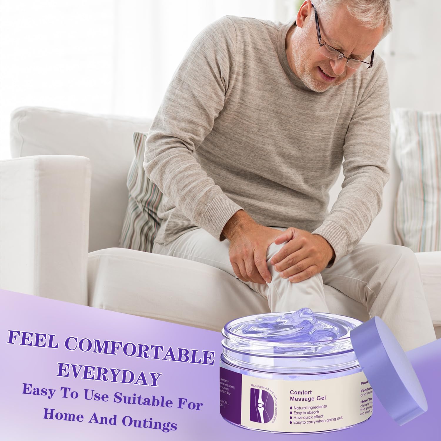 Kresin Joint Comfort Gel, Kresin Joint Comfort Purple Gel, for Neck, Back, Knees, Lumbar, and Feet, Absorb Quickly, 1PC, Purple RATYMONAu supplements