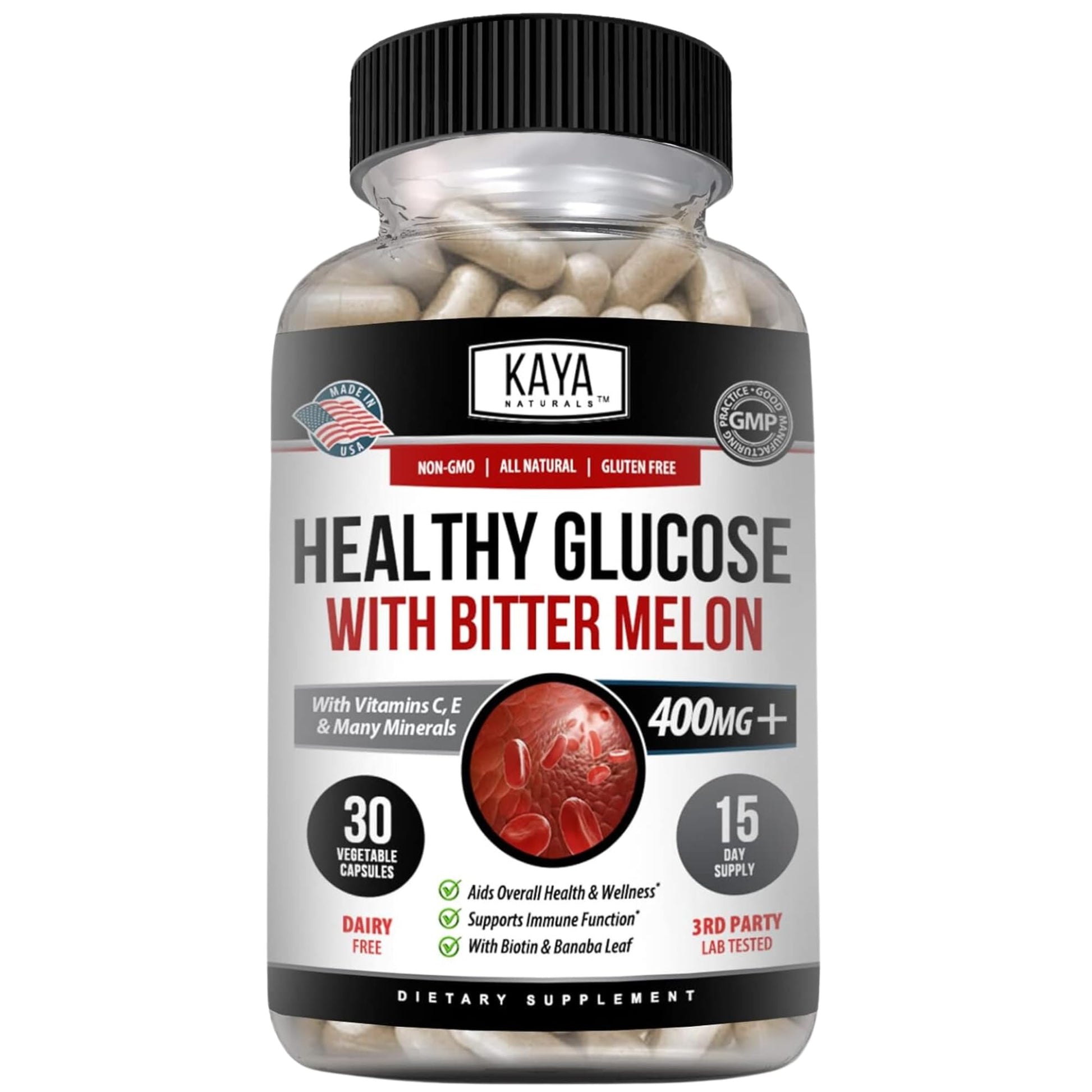 Kaya Naturals Healthy Gluco with Bittermelon Supplement | Support Healthy Levels and Function, 20 Herbs Vitamins and Minerals, Alpha Lipoic Acide, Cinnamon, Vitamin C & E, Non-GMO (30 Count) Kaya NaturalsAu supplements