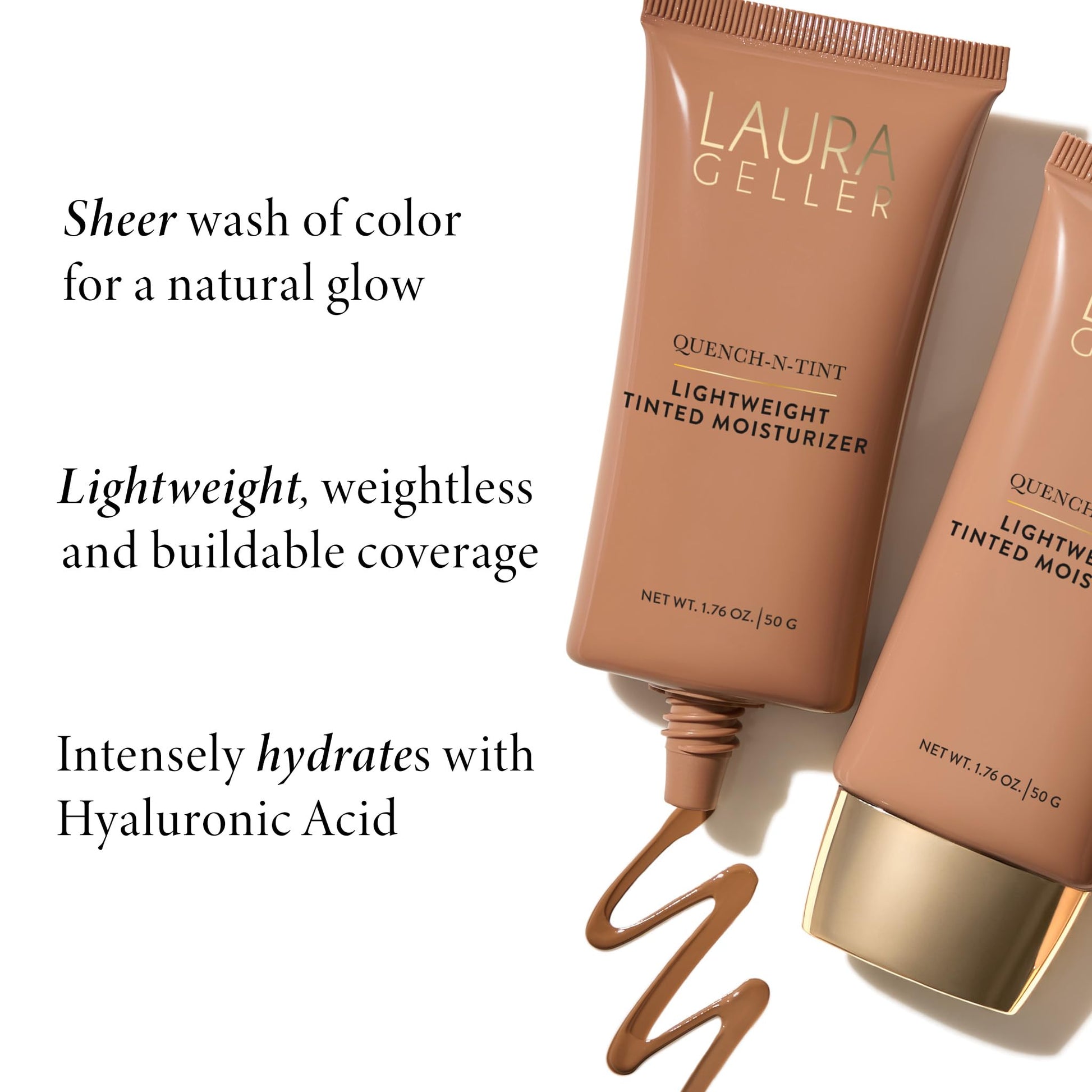 LAURA GELLER NEW YORK Quench-n-Tint Tinted Moisturizer - Sheer to Light Buildable Coverage - Natural Glow Finish - Lightweight Formula with Hyaluronic Acid, 04 Medium LAURA GELLER NEW YORKAu supplements