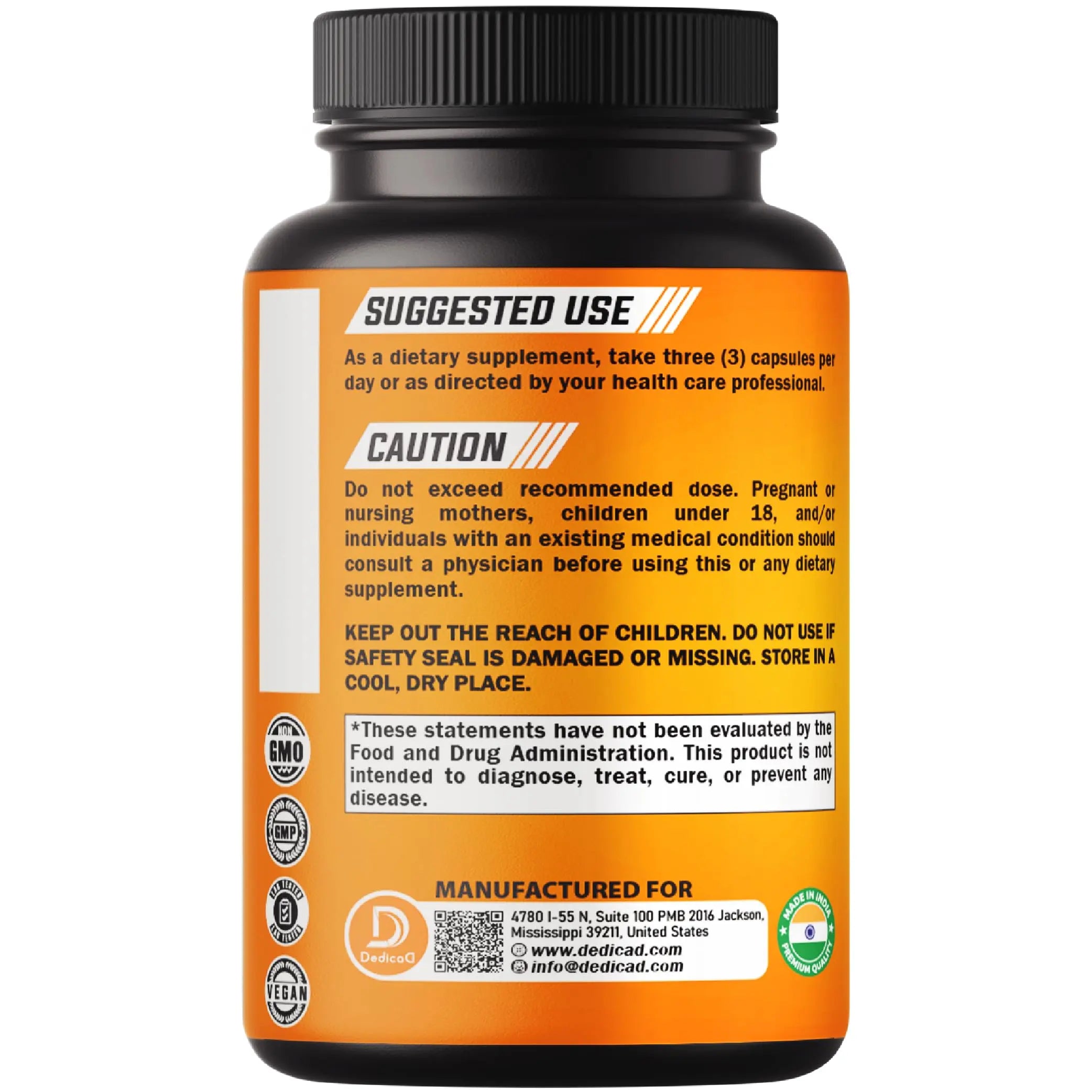 DEDICAD 27in1 Fiber and Spice Supplement - Combined with Organic Psyllium, Whole Apple, Elderberry & More - Support Mood, Body & Immunity - 90 Capsules for 1 Month DEDICADnz supplements