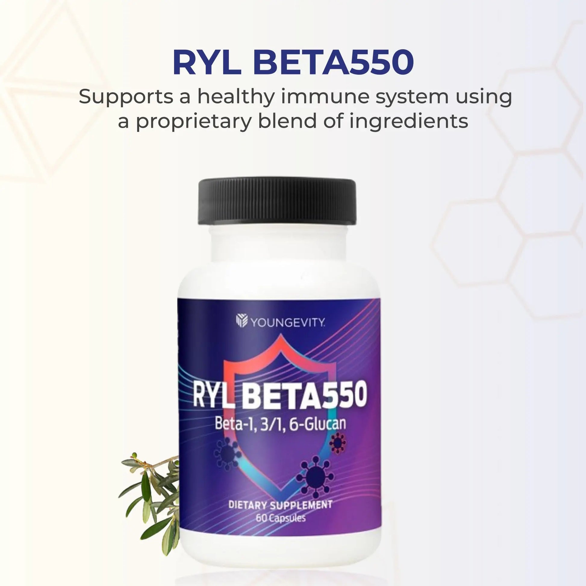 Youngevity RYL Beta550 Beta 1, 3-D Glucan Immune Support - 60 Capsules (Pack of 1) Youngevitynz supplements