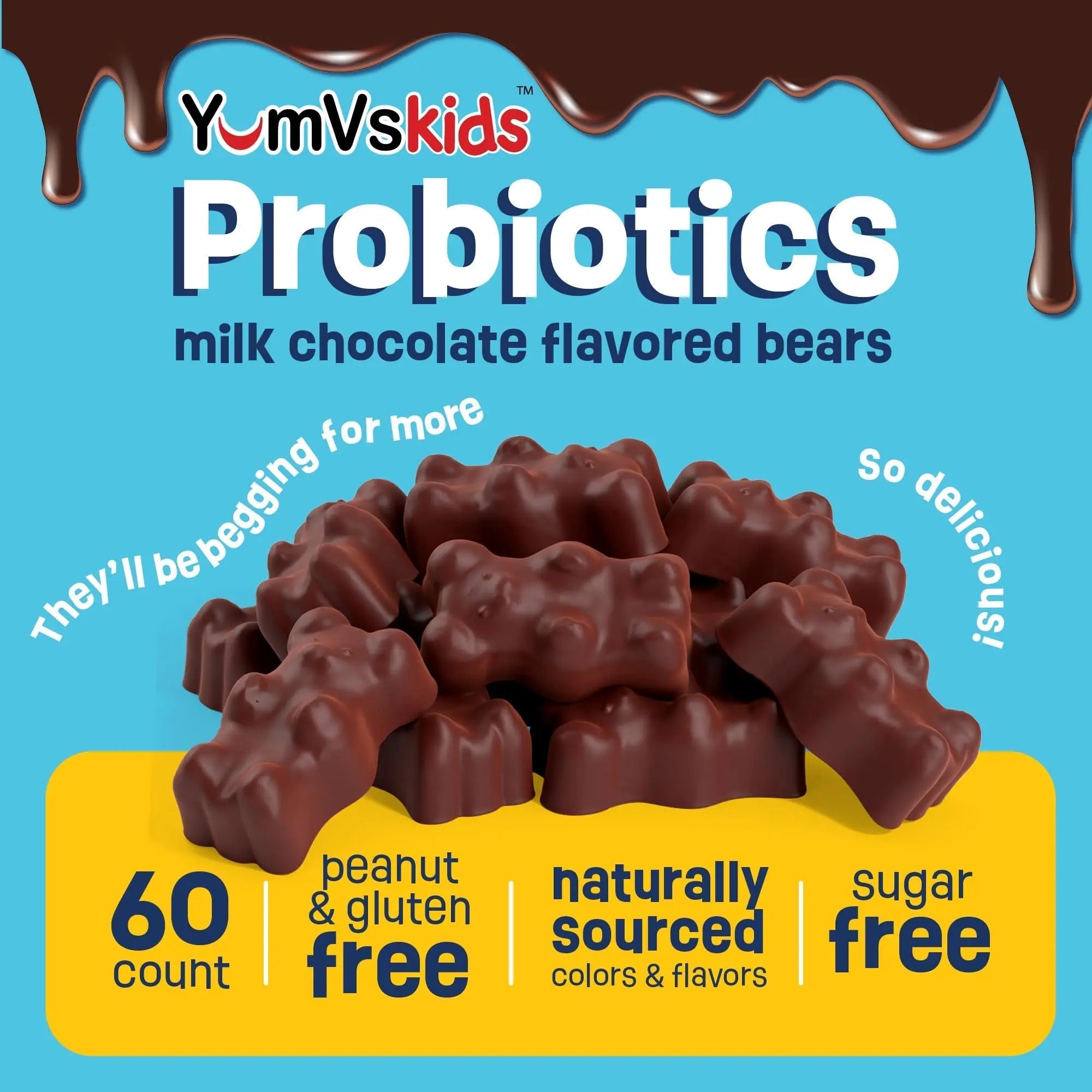 YUM-V'S Probiotics & Multivitamin Bundle for Kids – Probiotic with Prebiotic Fiber Chocolate Bears + Multivitamin & Multimineral with Iron Chewables – Digestive, Immune & Overall Health Support YUM-V'SAu supplements