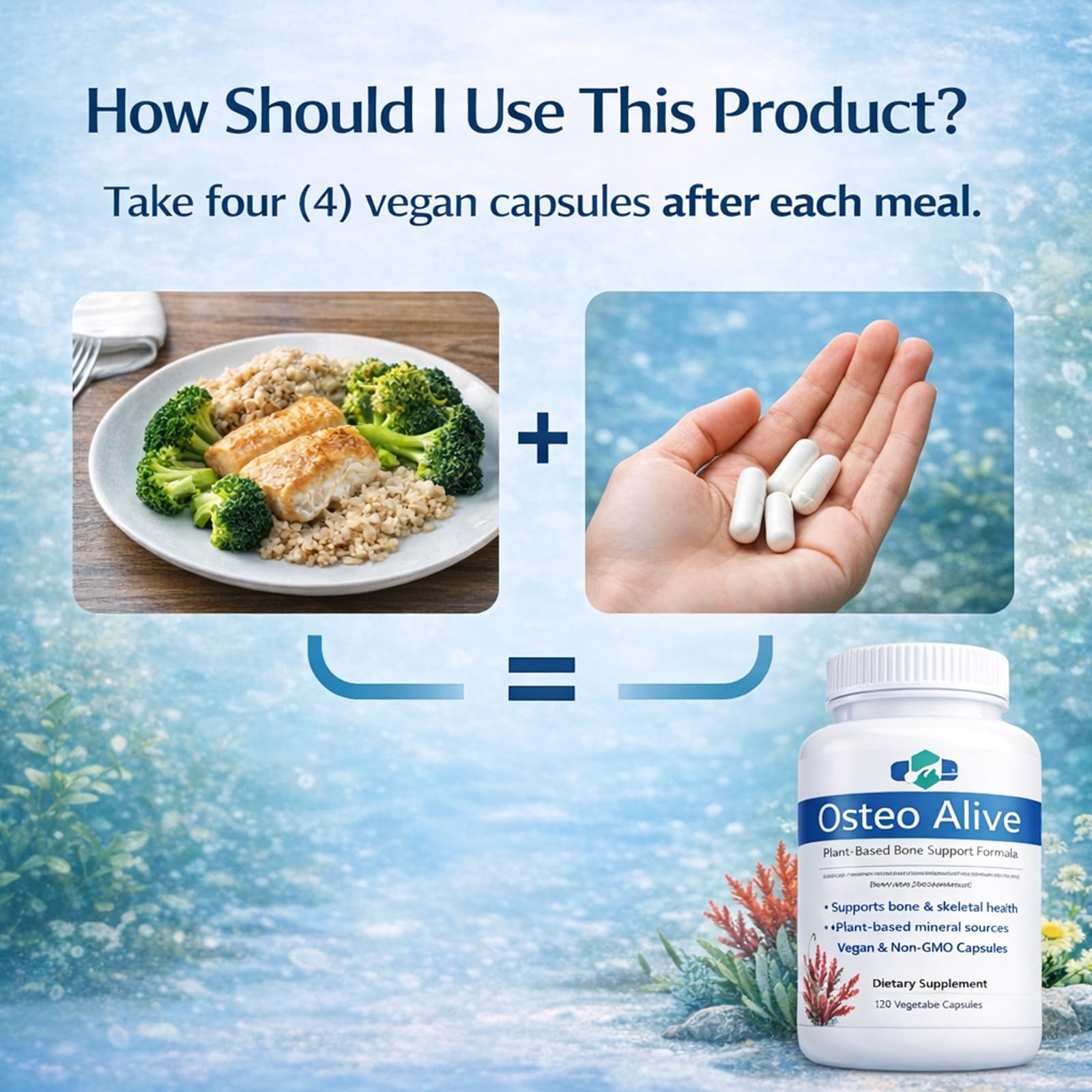 AIFBENK Osteo Alive Bone Support, with Plant-Based Calcium & Magnesium (from Algae), Vitamin D3 (from Lichen), Vitamin K2 (MK-7), Boron & BioPerine, Helps Support Bone & Skeletal Health AIFBENKAu supplements