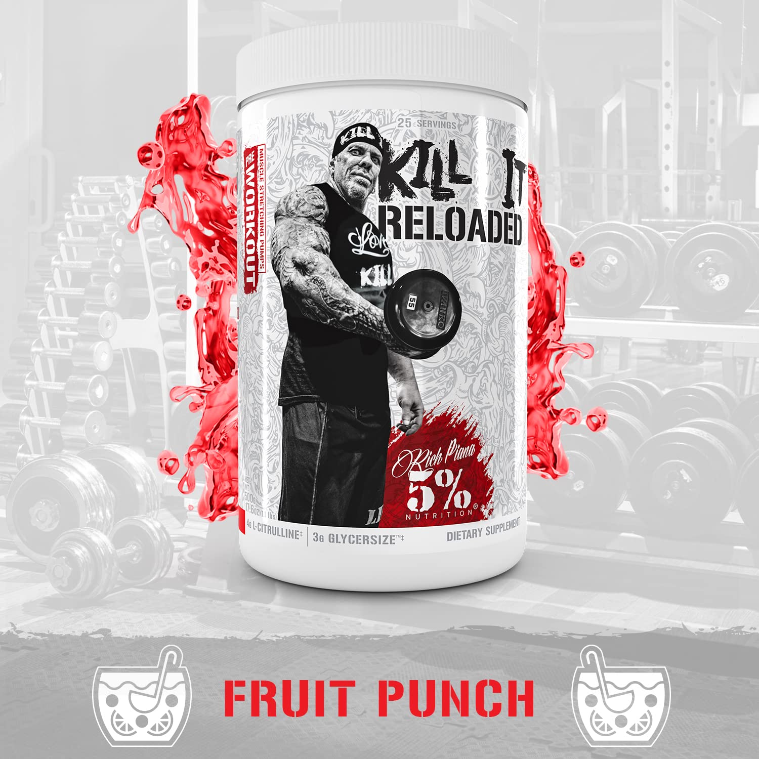 5% Nutrition Rich Piana Kill It Reloaded High Stim Pre-Workout | Ultra Energy, Focus 5% NutritionAu supplements