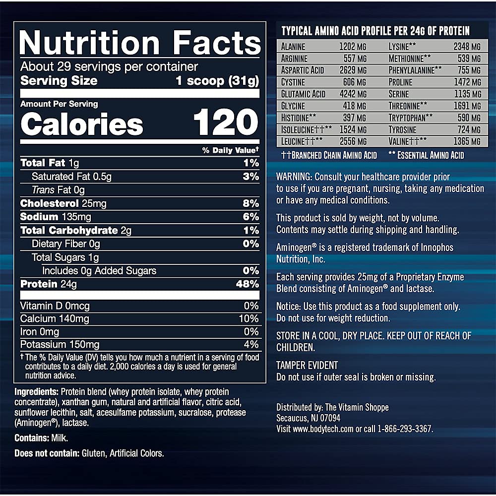 BODYTECH Whey Tech Pro 24 Protein Powder - Protein Enzyme Blend with BCAA's BODYTECHUS supplements