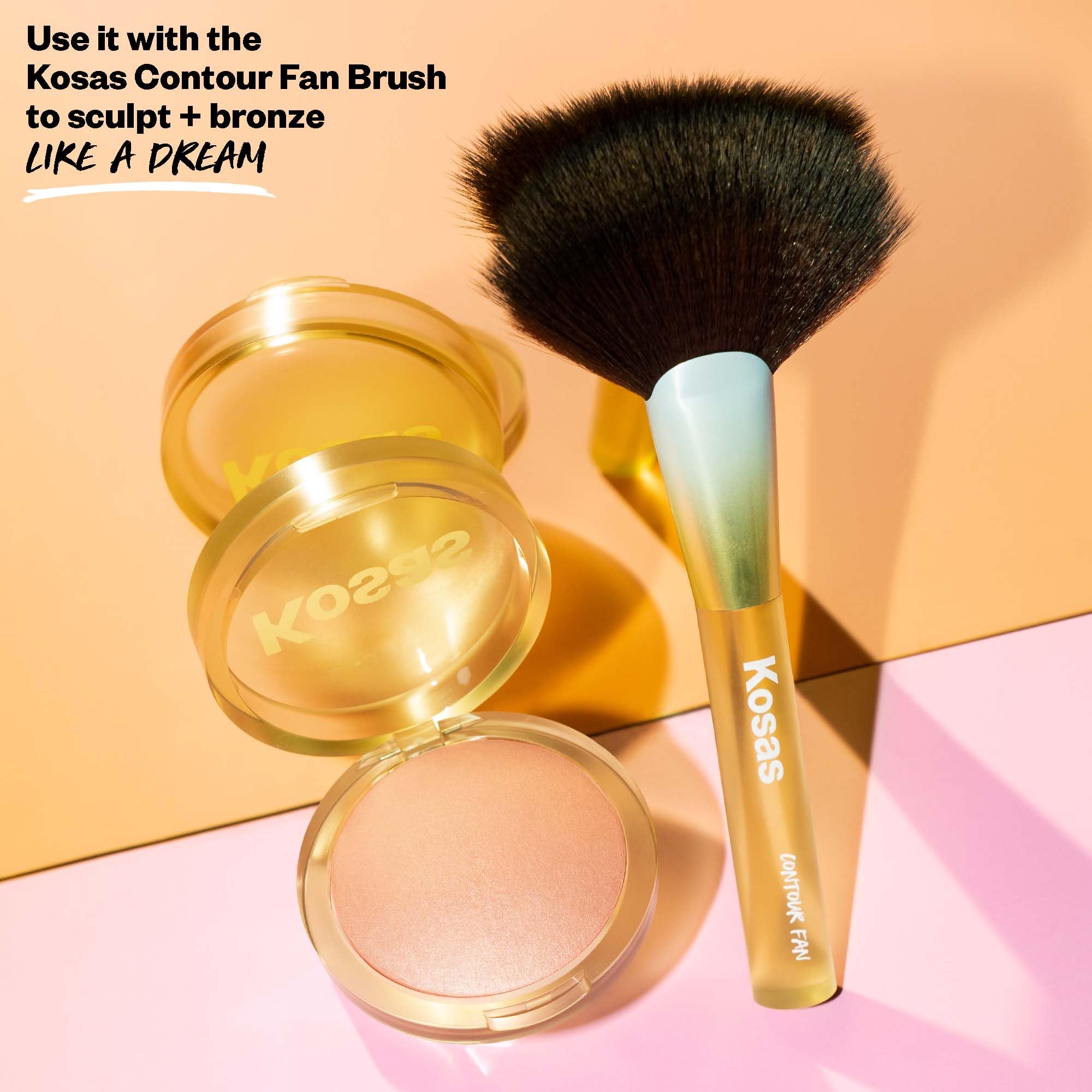 Kosas Sun Show Glowy Warmth Baked Bronzer - Contouring Powder for Cheekbones, Nose & Jawline - Enriched with Concentrated Fatty Acids - Talc-Free, Vegan & Hypoallergenic - Waves KosasAu supplements
