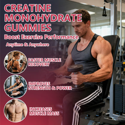 Crasye Creatine Gummies Complex 8000mg for Men and Women Creatine Monohydrate Gummy with BCAA Taurine for Muscle Strength and Energy Boost Sugar CrasyeUS supplements