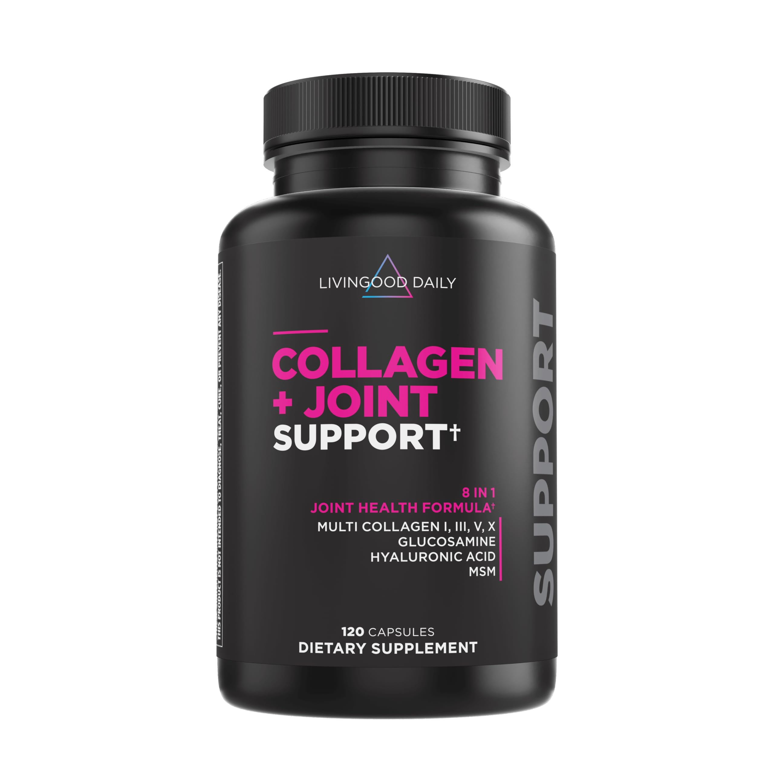 Livingood Daily Collagen + Joint Support, Grass Fed Multi Collagen Peptides I III V X with Hyaluronic Acid, Joint Support Supplement for Women & Men, Hair Skin Nails, Keto & Gluten Free, 120 Capsules Livingood DailyAu supplements