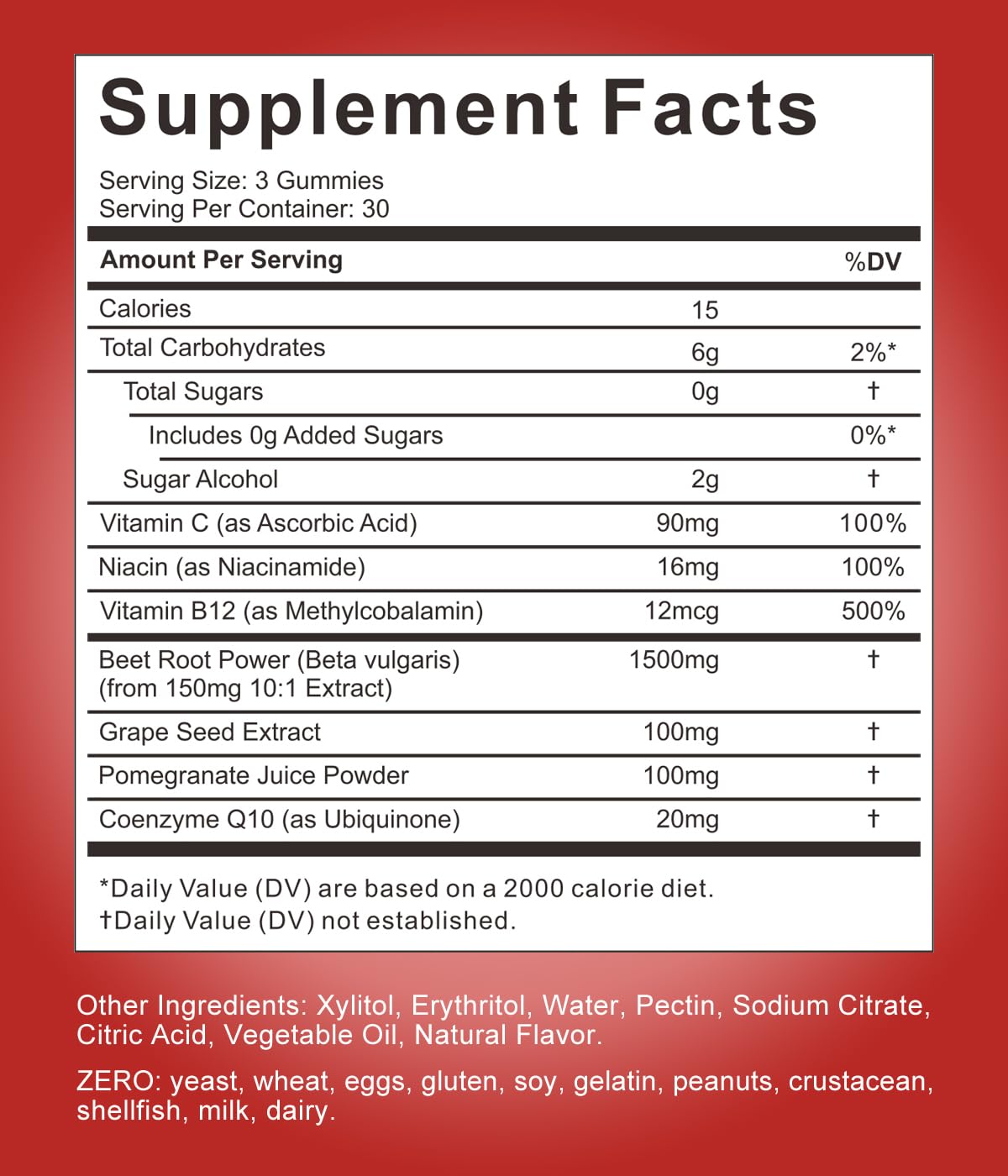 Wiszeen Beet Root Gummies - 60 Servings - Beets Gummies Beet Chews Nitric Oxide WiszeenUS supplements