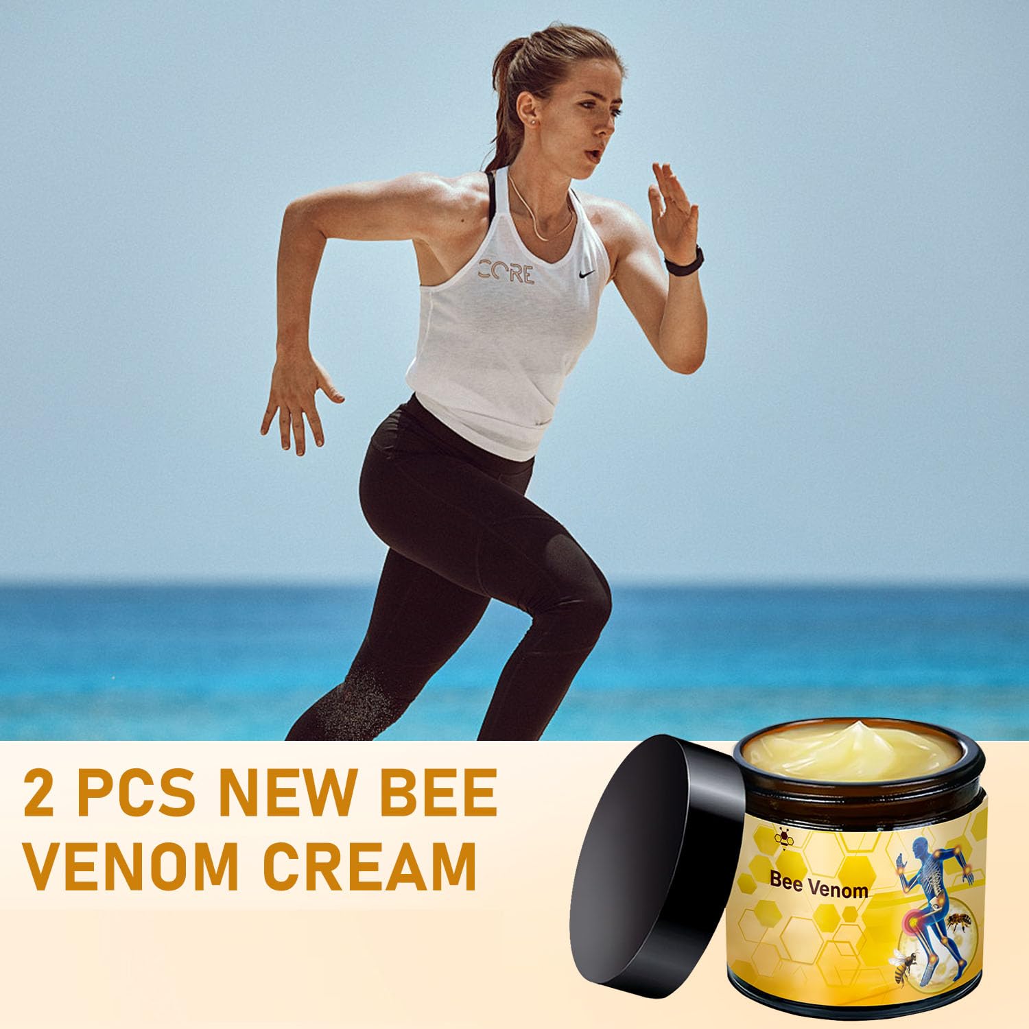 2 Pcs Bee Venom-Relief Cream, Professional Bee Venom Cream, Natural Joint Relief Gel, for Neck, Waist, Back Hand Feet and Leg YIVANNUOAu supplements