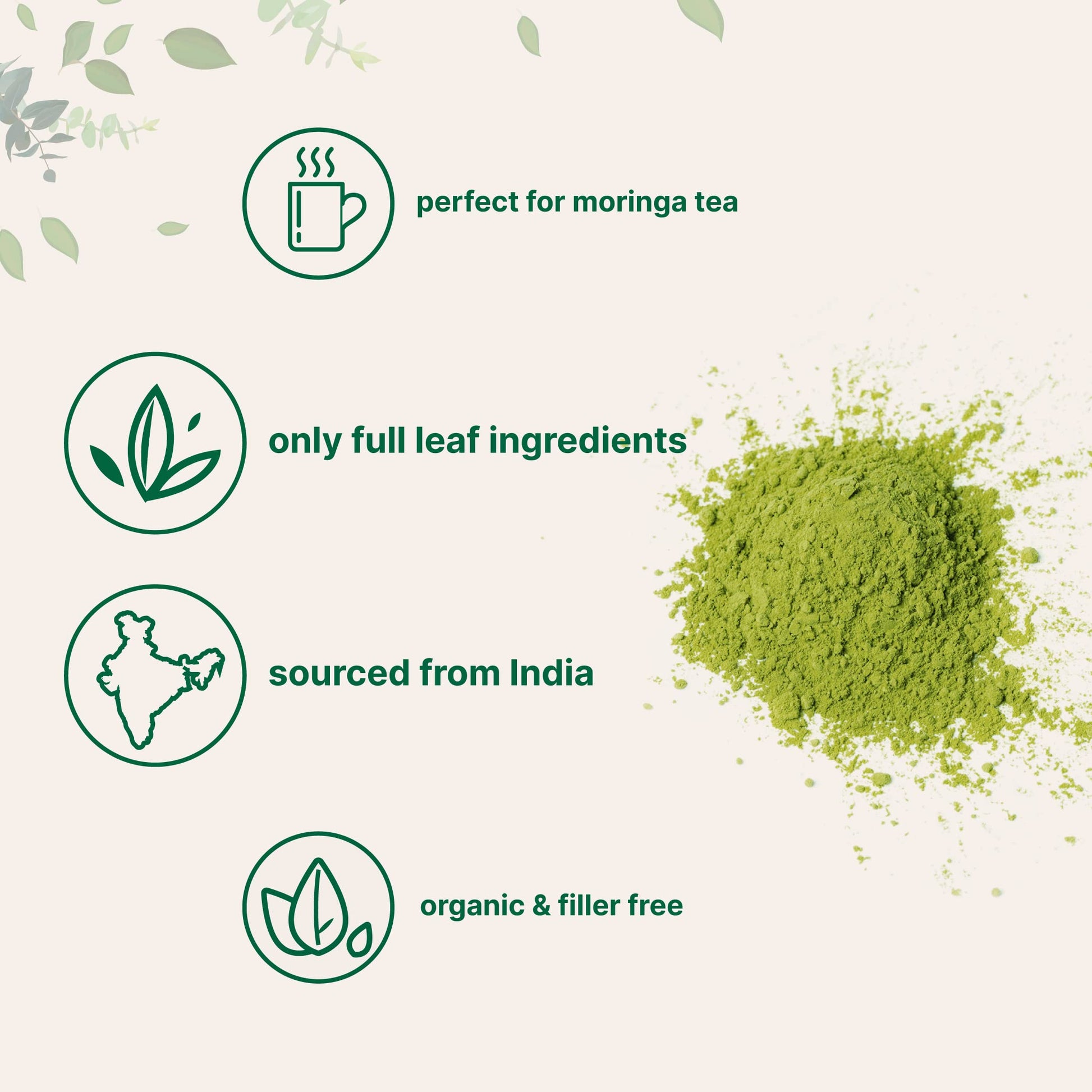 Organic Moringa Oleifera Leaf Powder for Hair, 2 Pounds, Rich in Antioxidants and Immune Micro IngredientsUS supplements