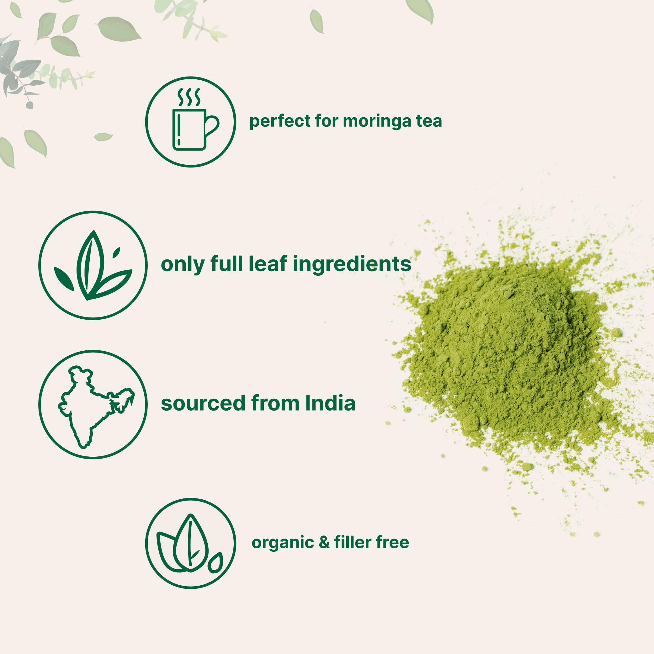 Organic Moringa Oleifera Leaf Powder for Hair, 2 Pounds, Rich in Antioxidants and Immune Micro IngredientsUS supplements