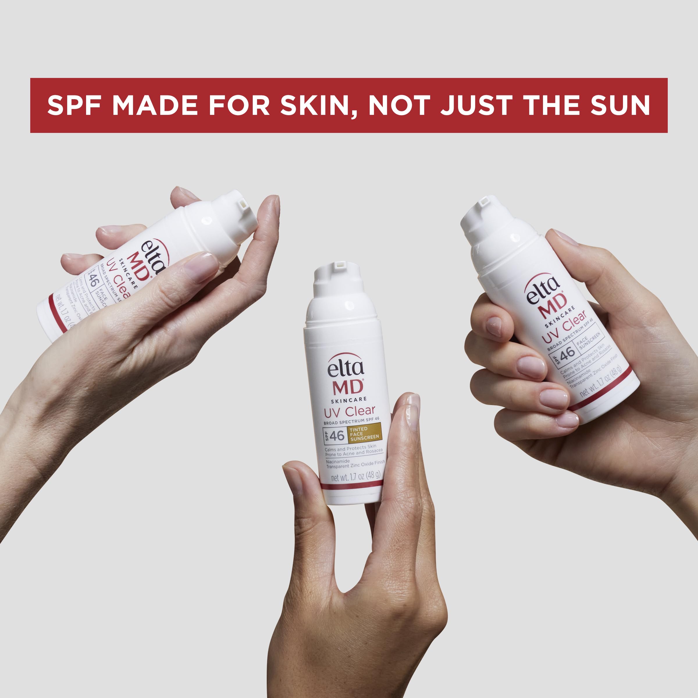 EltaMD UV Sheer Face and Body Sunscreen SPF 50+, Oil Free, No White Cast Sunscreen for Face and Body, Zinc Oxide Formula, 3.0 oz Tube