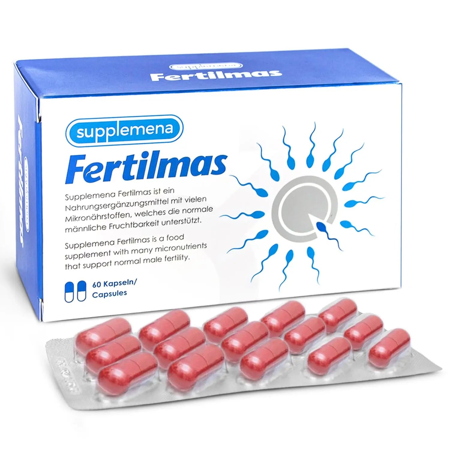 Fertilmas Natural Fertility Support for Men | L-Carnitine, Zinc, Vitamin D3, and Folic Acid | Couples TTC Supplement for Reproductive Health | SupplemenaAu supplements
