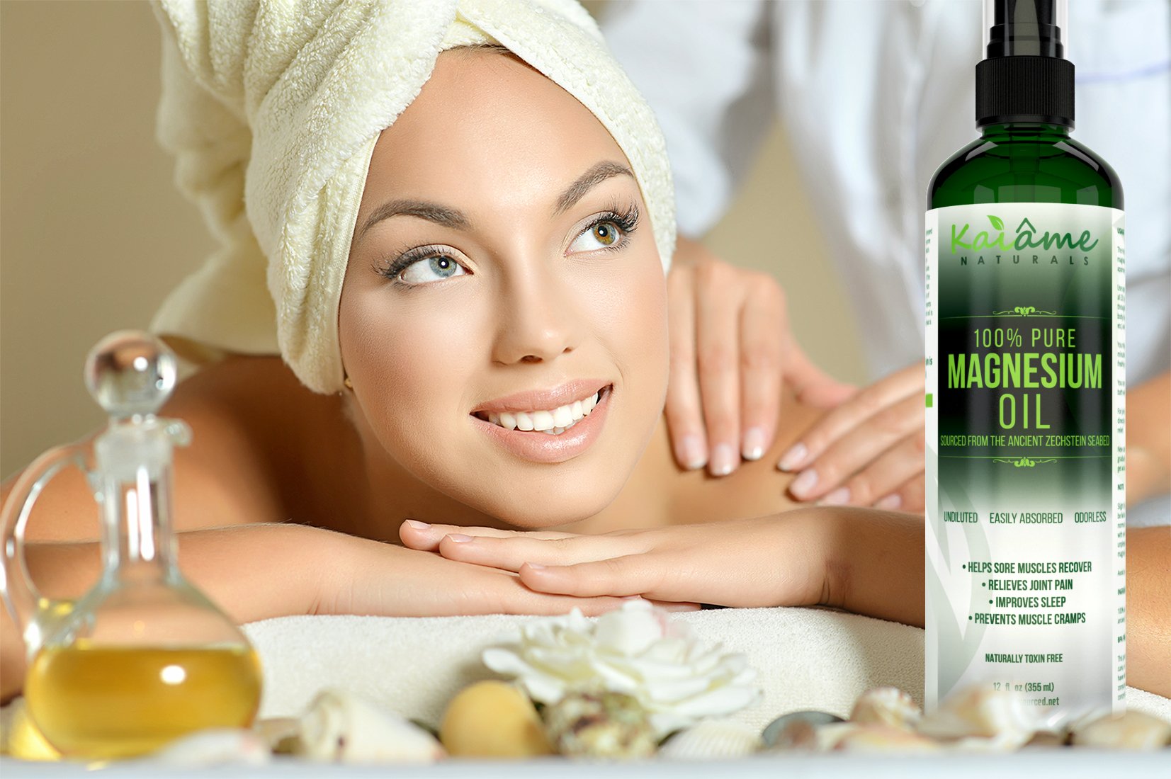 Kaiame Naturals Magnesium Oil Spray, Large 12 oz, Undiluted, Pure and Organic, Sourced from Ancient Zechstein Seabed Kaiame NaturalsAu supplements