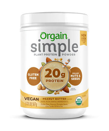 Orgain Organic Simple Vegan Protein Powder, Peanut Butter - 20g Plant Based Protein OrgainUS supplements