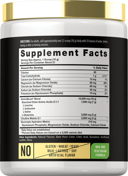 Carlyle Stim Free Pre Workout Powder | BCAA Amino Acids | 7g BCAA | Fruit Punch Flavor CarlyleUS supplements