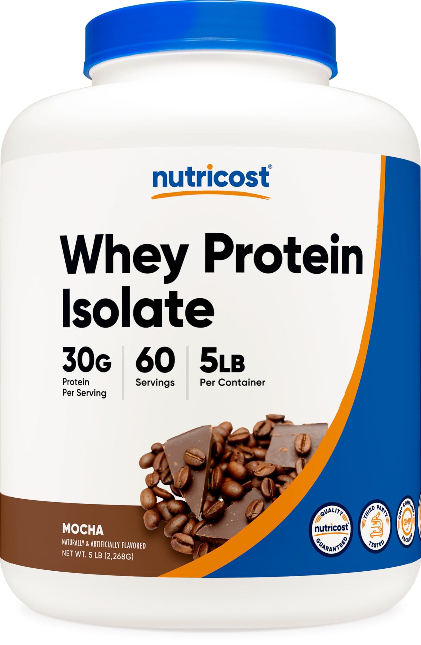 Nutricost Whey Protein Isolate (Mocha) 5LBS - Gluten Free & Non-GMO NutricostUS supplements