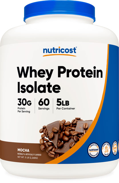 Nutricost Whey Protein Isolate (Mocha) 5LBS - Gluten Free & Non-GMO NutricostUS supplements