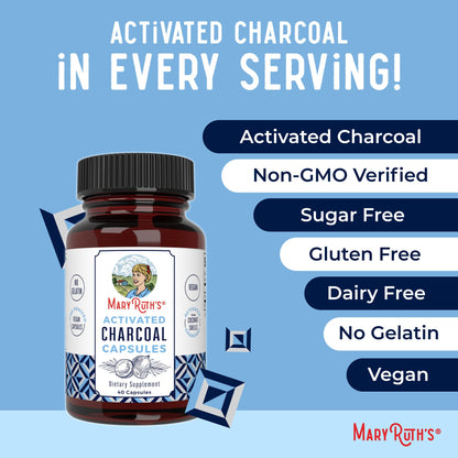 MaryRuth Organics Activated Charcoal Capsules | Substance Adsorption | Derived from Coconut Shells | Vegan Capsules from Pine Trees | Non-GMO | Gluten Free | 40 Count MARYRUTH'SUS supplements