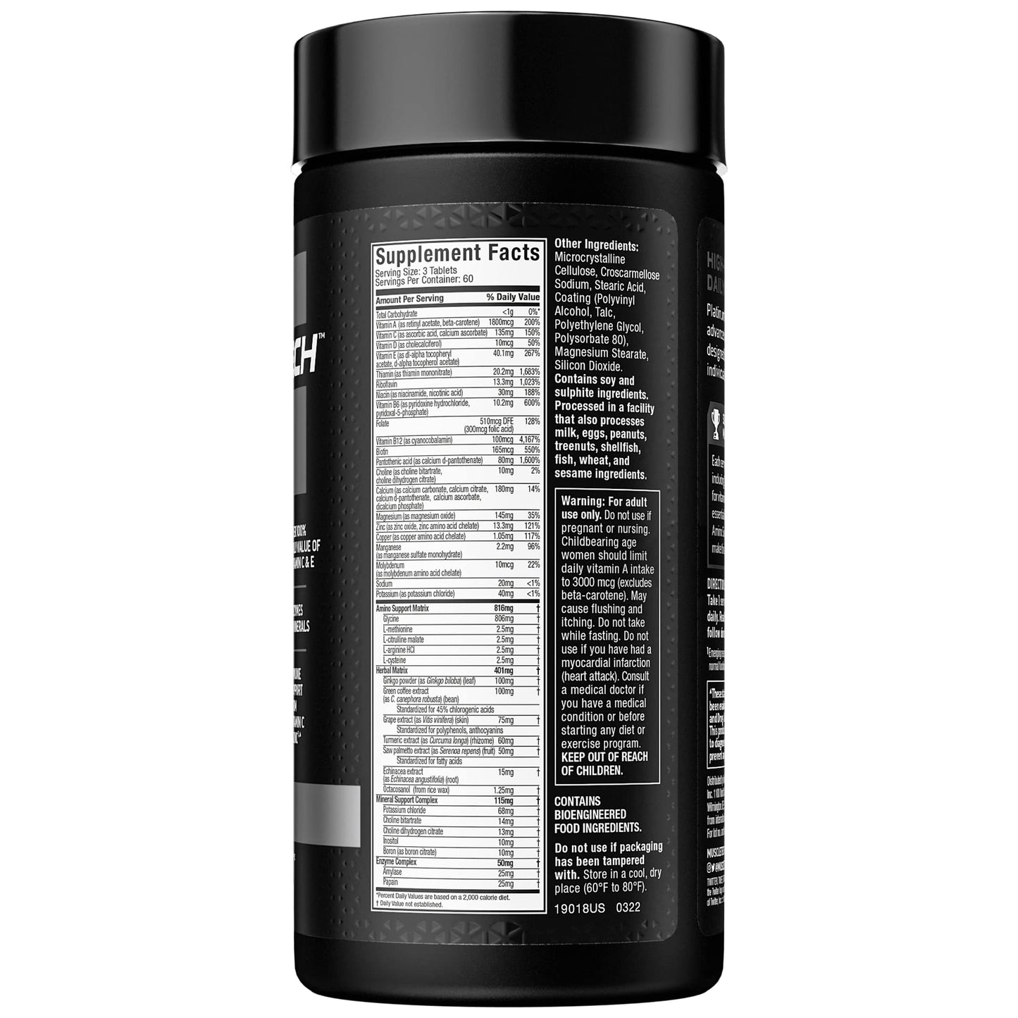 Muscletech Multivitamin for Men & Women Platinum Multivitamin | Vitamin C for Immune MuscleTechUS supplements