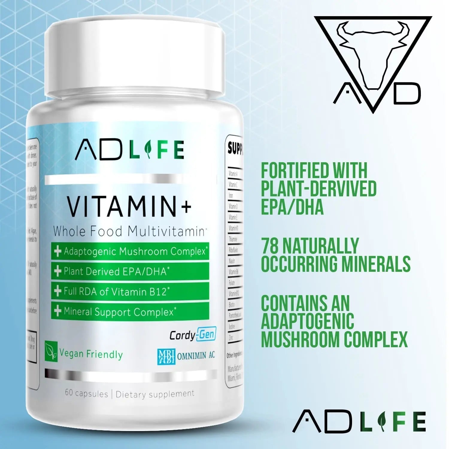 Project AD Vitamin+ Multimineral Multivitamin Supplement Complete Antioxidant, Energy & Immune Support. (60 Servings) PROJECT AD LLCAu supplements