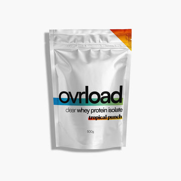 Overload Clear Whey Isolate Protein Powder - Tropical Punch - 500g - 20 Servings - Refreshing ovrloadAu supplements