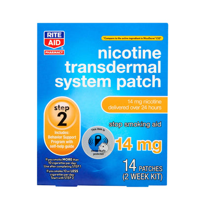 Rite Aid Nicotine Transdermal System Patch, Step 2, 14mg - 14 ct, Nicotine Rite AidUS supplements