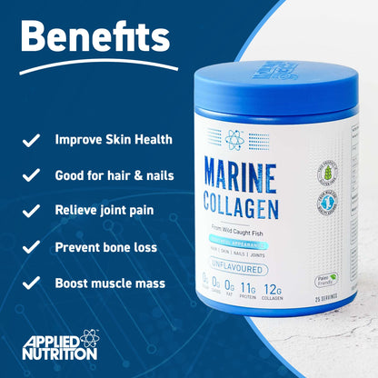 Applied Nutrition Marine Collagen Powder - Hydrolysed Collagen Protein, Healthy Skin, Hair, Nails Applied NutritionUS supplements