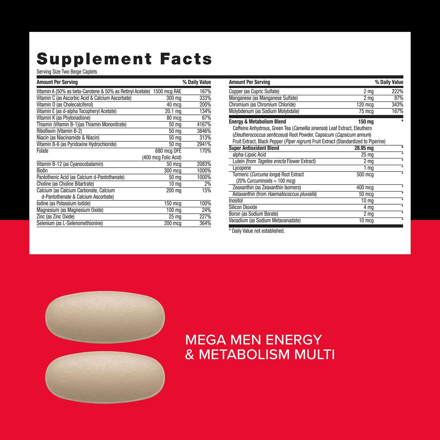 GNC Mega Men Energy and Metabolism Vitapak Program, Convenient, Complete Nutrition, 5 Products in 1 Packet, Calorie Burn, Thermogenic, 300mg Caffeine, 30 Daily Packs GNCAu supplements