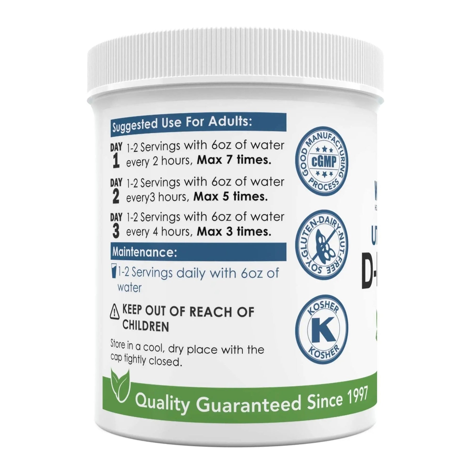 Now New UTI-Slip D Mannose Non GMO Organic Source Powder 65g jar WellnessPartnersAu supplements