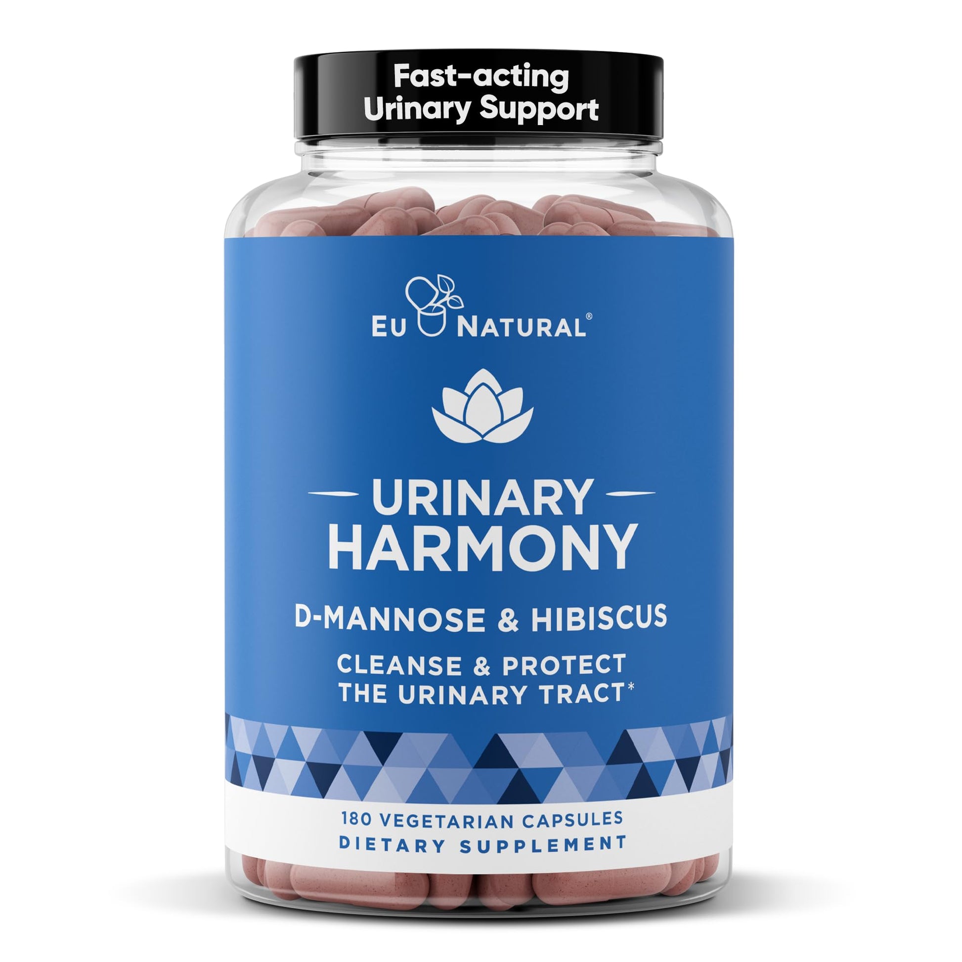 Eu Natural Urinary Harmony D-Mannose Supplement - Urinary Tract Health for Women - Fast-Acting Urinary Cleanse & Flush with Clinical-Strength D-Mannose & Hibiscus - 180 Capsules Eu NaturalAu supplements