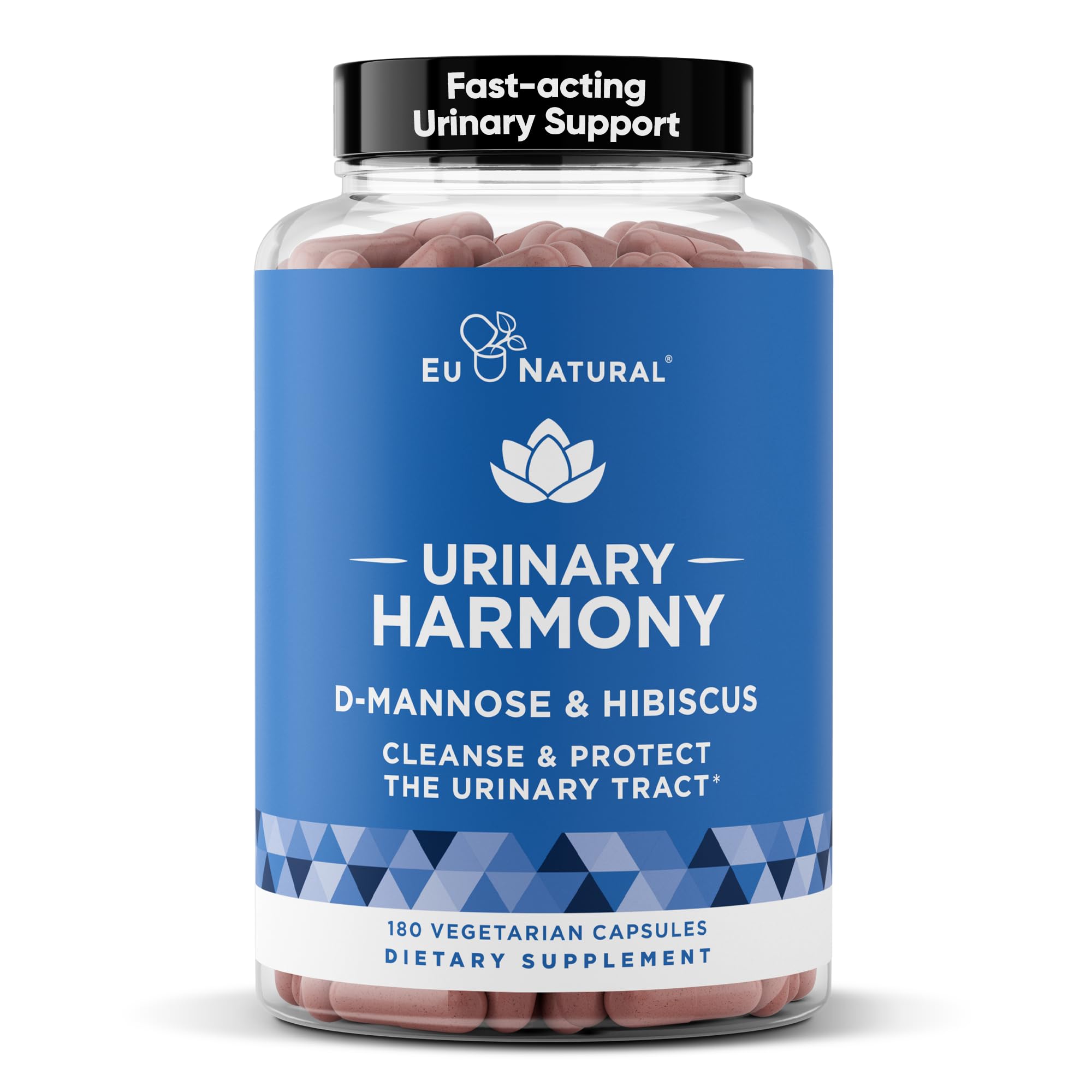 Eu Natural Urinary Harmony D-Mannose Supplement - Urinary Tract Health for Women - Fast-Acting Urinary Cleanse & Flush with Clinical-Strength D-Mannose & Hibiscus - 180 Capsules Eu NaturalAu supplements