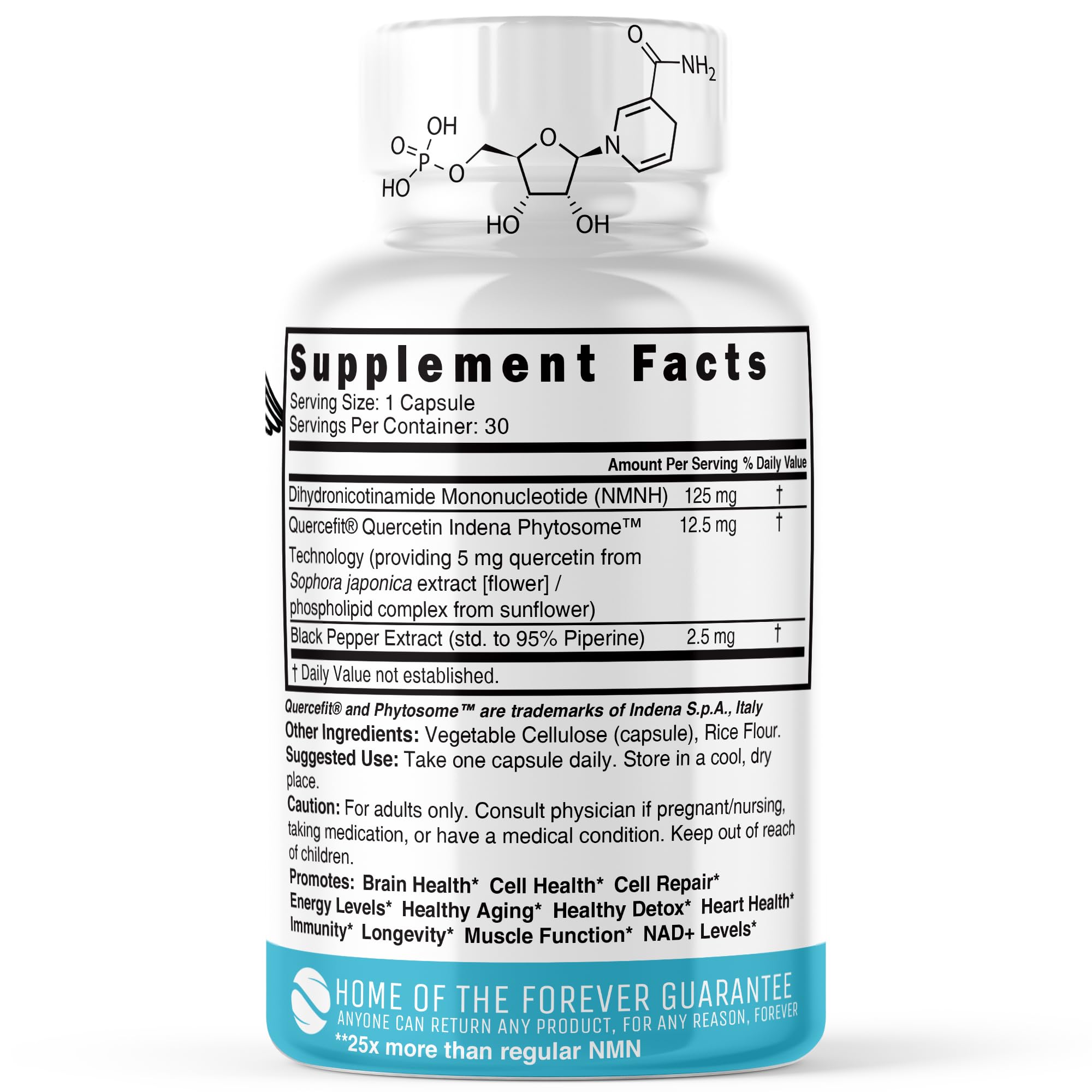 Nature's Fusions NMNH with Piperine & Quercetin - Boost NAD+ with Dihydronicotinamide Mononucleotide (30 Capsules) Nature's FusionsAu supplements