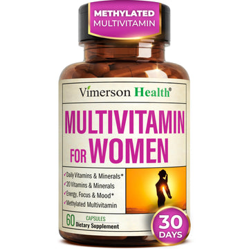 Methylated Multivitamin for Women w/Bioavailable Vitamins, Chelated Minerals, Vitamin D, B12, C, A & Zinc for Energy, Focus and Immune Health Vimerson HealthUS supplements