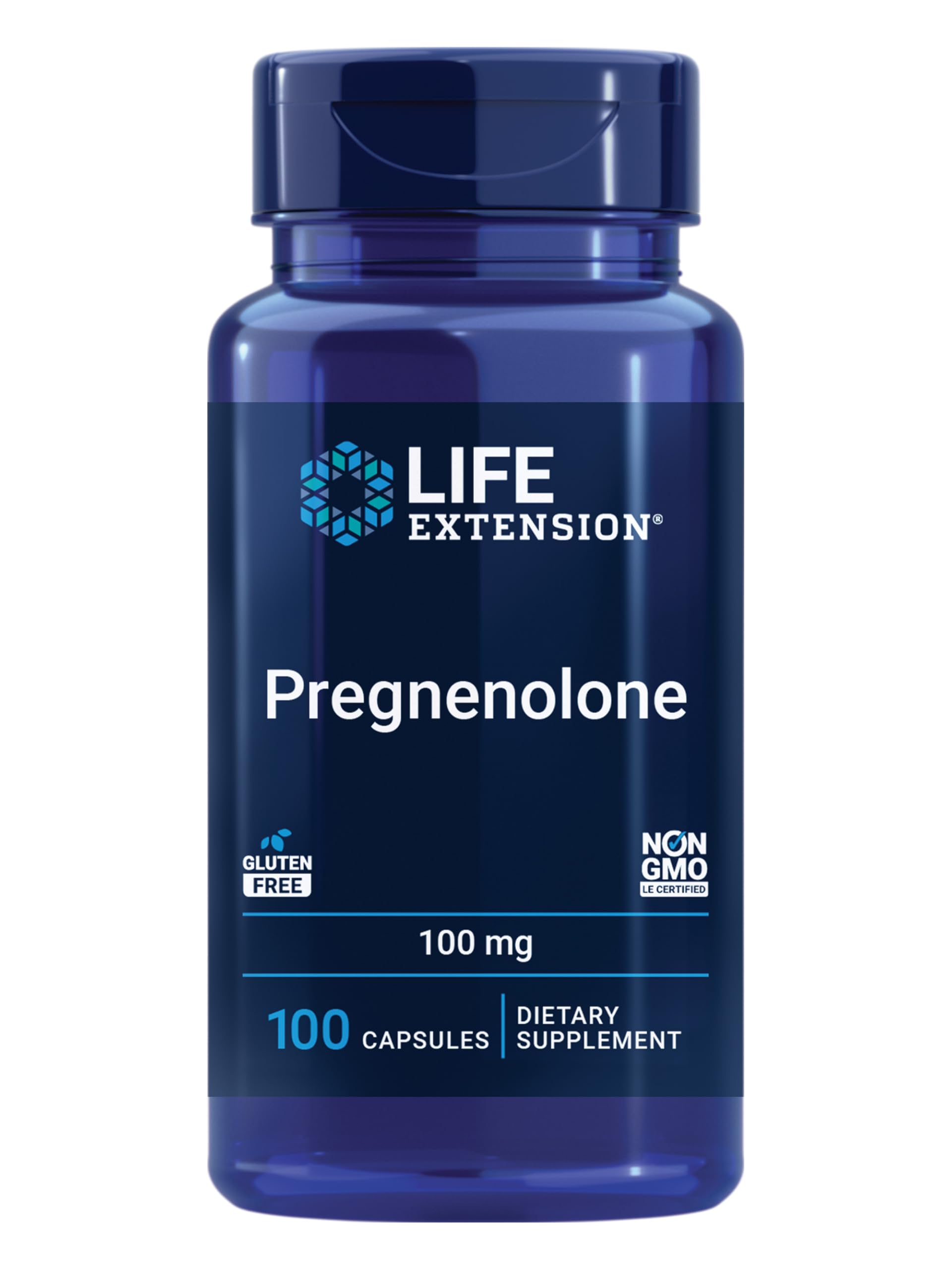 Life Extension Pregnenolone - Hormone Balance Supplement for Healthy Hormone Levels, 100 mg - Hormone Balance, Memory, Focus, Cognitive Health - Gluten-Free, Non-GMO, 100 Capsules Life ExtensionAu supplements