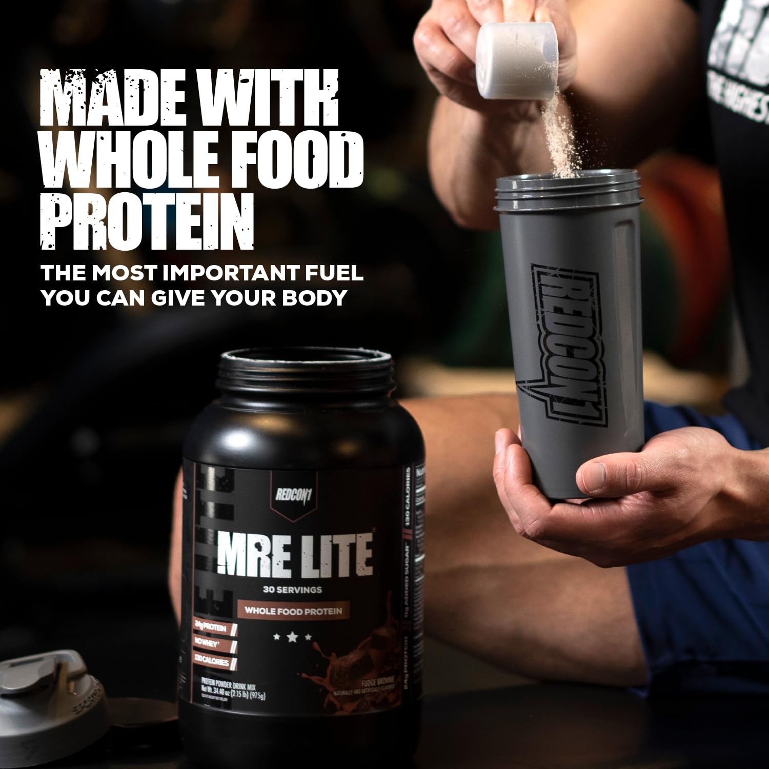 REDCON1 MRE Lite Whole Food Protein Powder, Peanut Butter Cookie - Low Carb & Whey REDCON1US supplements