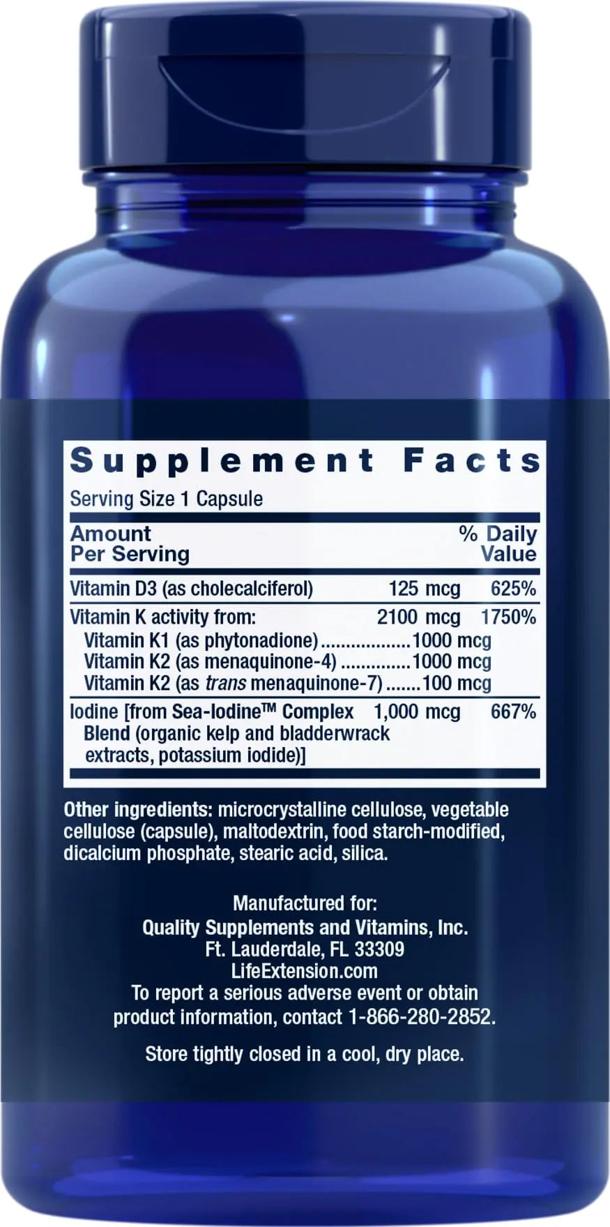 Life Extension Vitamins D and K with Sea-Iodine 60 Capsules (2pack) Life ExtensionAu supplements