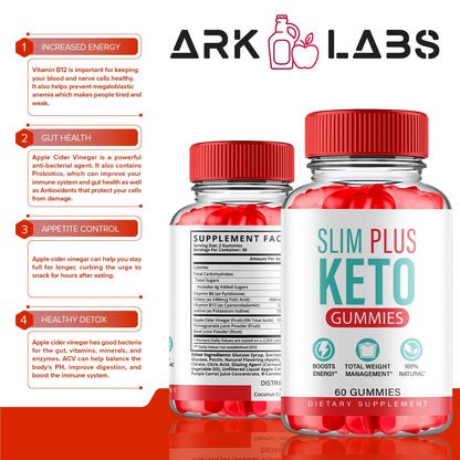 (3 Pack) Slim Plus Keto Gummies - Slim Plus Keto ACV Gummies with Apple Cider Vinegar Ark LabsUS supplements