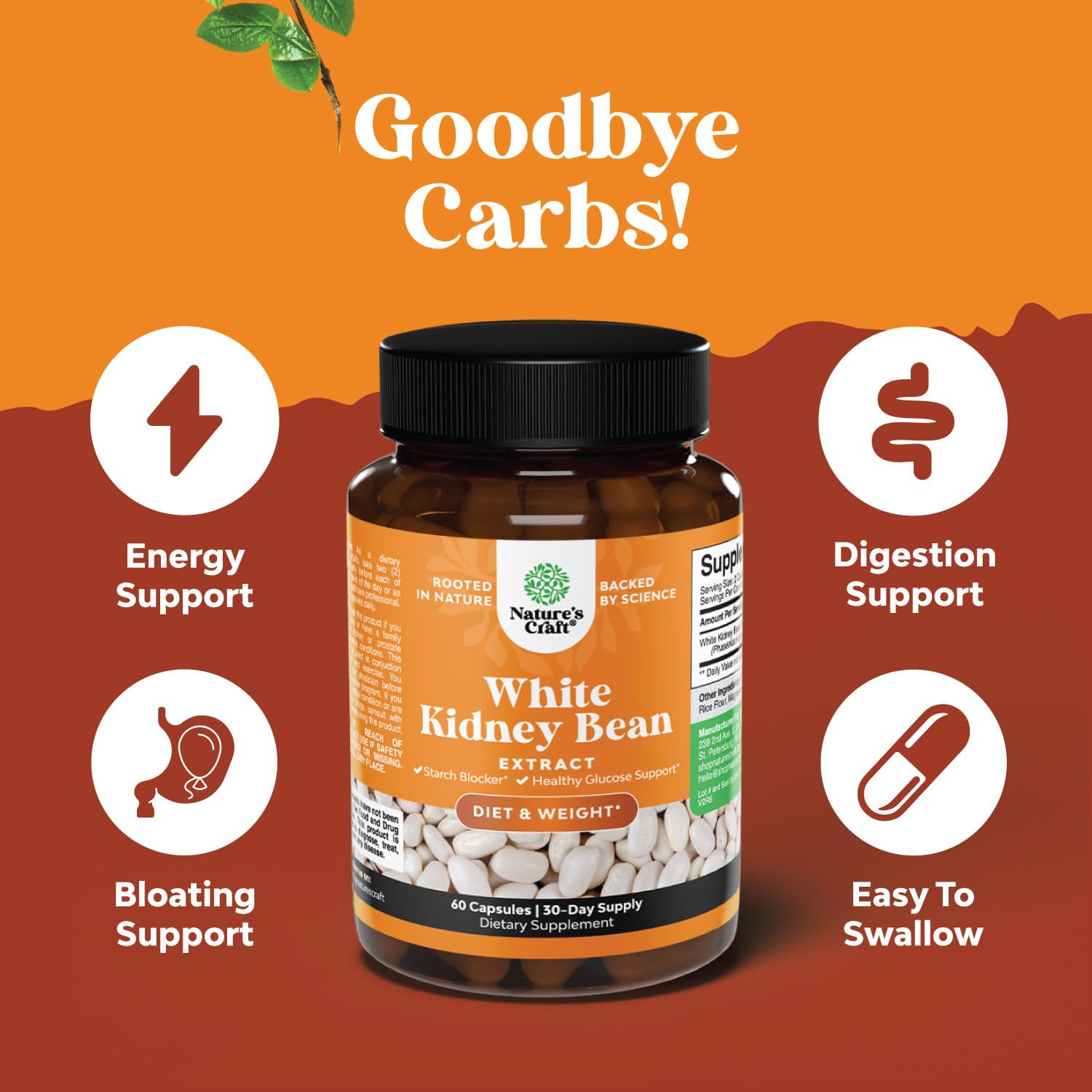 Natural White Kidney Bean Extract - White Kidney Bean Energy Booster AMPK Activator Natures CraftAu supplements