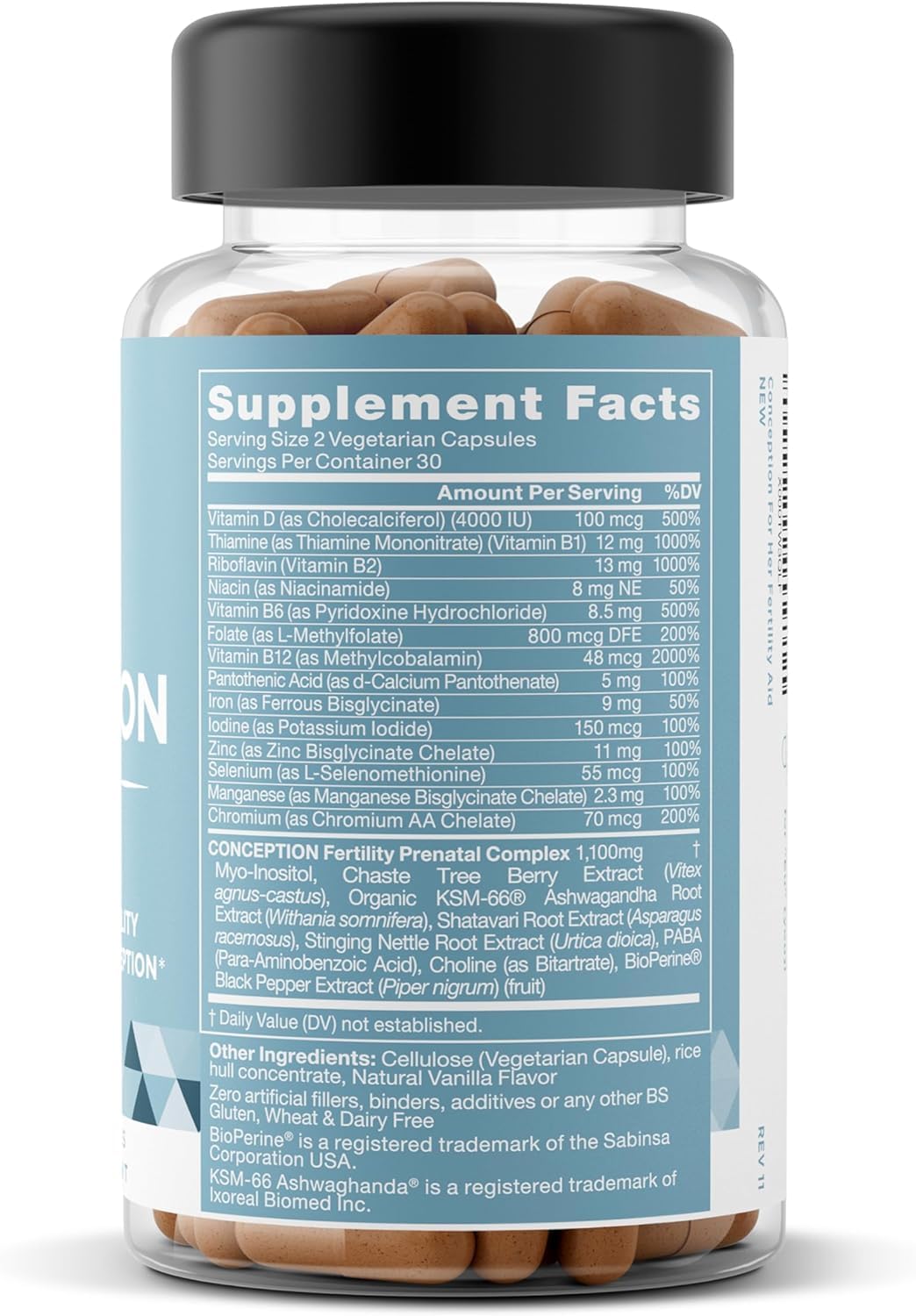 Eu Natural Conception for Her Fertility Supplements for Women - Ovulation, Hormonal Balance & Regular Cycle Support - Myo-Inositol, Folate, Folic Acid & Vitex - 60 Vegetarian Capsules Eu NaturalAu supplements