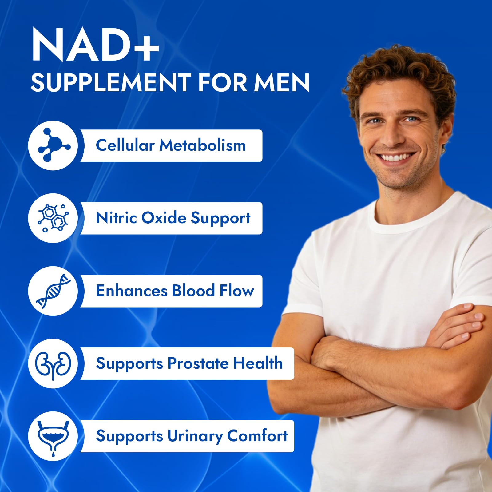 Aureph Vantique Men's NAD+ Supplement with Resveratrol, CoQ10, L-Citrulline & Lycopene - Nitric Oxide Support, Prostate Care, Anti-Aging, Stamina & Cellular Energy Boost 60 Capsules AurephAu supplements