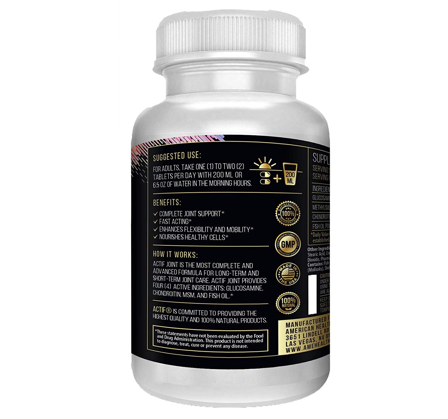 Actif Joint 4-in-1 Fast Relief Maximum Strength, Clinical Formula, 120ct, Made in USA ACTIFAu supplements