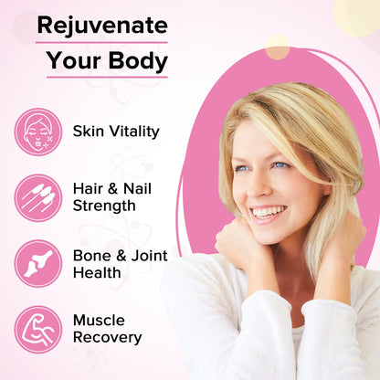 Liposomal Collagen Biotin Capsules, Hydrolyzed Bovine Collagen Peptides 1700 mg, Types 1 & 3 Protein YapilaUS supplements
